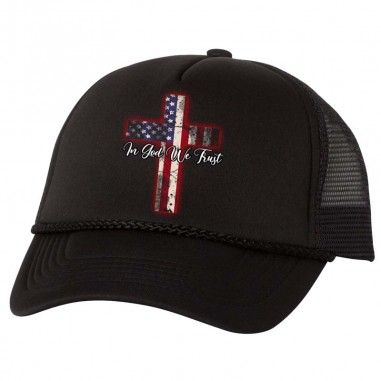 Black In God We Trust Trucker Cap (Front View).