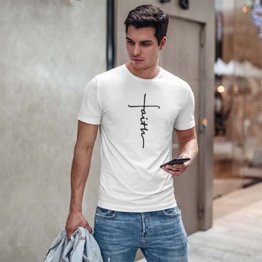 Men's Vertical Faith Cross T-Shirt.